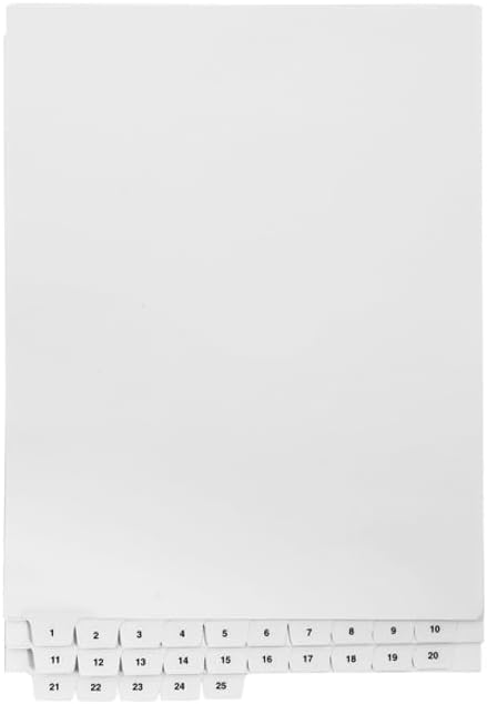 Exhibitindexes® Bottom Numbered of Tabs 1-25 - Legal Exhibit Dividers - White Paper Dividers - Individual Bottom Tab – Easy to Use 1/10th Cut - Made in The USA