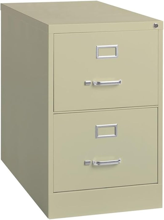Scranton & Co 26.5" 2-Drawer Metal Legal Width Vertical Filing Cabinet in Beige