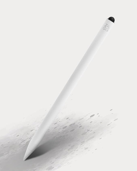 ZAGG Pro Stylus 2 with Active & Capacitive Tips, Palm Rejection, Tilt Recognition, Bluetooth Pairing, Compatible w/iPad Pro 11/12.9 (3,4, & 5 Gen)/Air 10.9/iPad 10.2/9.7/Mini 5/ iPad Air (M2) - White