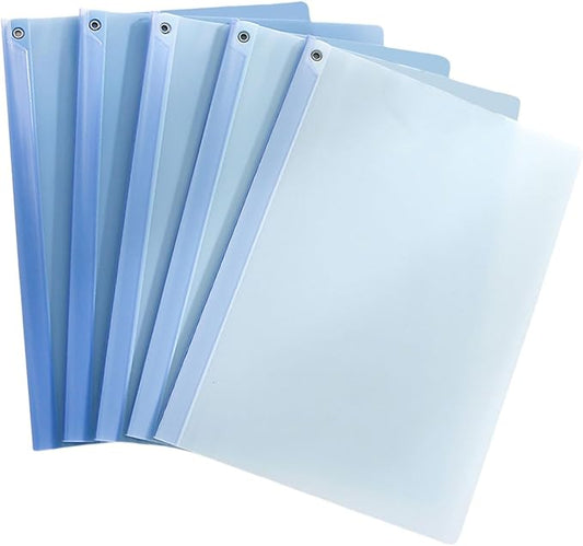 5Pcs Clear File Sleeve with Long Clamp Document Paper Organizers Large Capacity Filing Folder for Sutdent Teacher