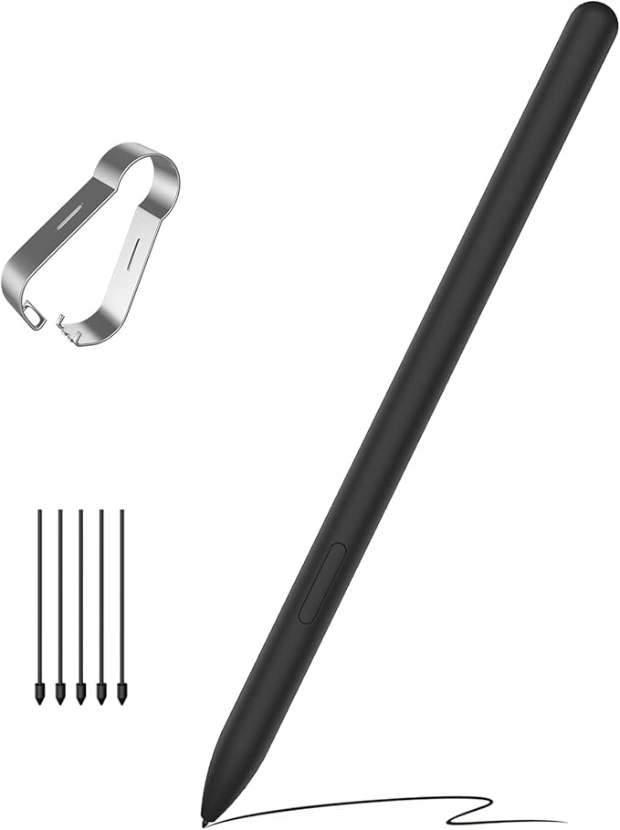 TiMOVO S Pen for Samsung Galaxy Tab S10 FE/S9 FE Series with Eraser, Stylus Pen with 5 Replacement Nibs, Precise Writing, Palm Rejection, Magnetic Adsorption, Black