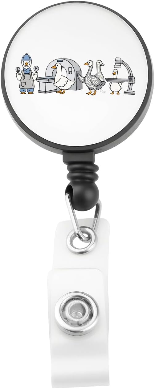 OKEYCH Future Technician Radiologist Gift Radiography Geese Badge Reel Rad Tech Badge Holder Radiologist Thank You Gift (Radiography Geese B)