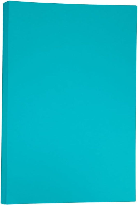 JAM PAPER Ledger 65lb Cardstock - 11 x 17 - Tabloid Coverstock - 176 gsm - Sea Blue Recycled - 50 Sheets/Pack