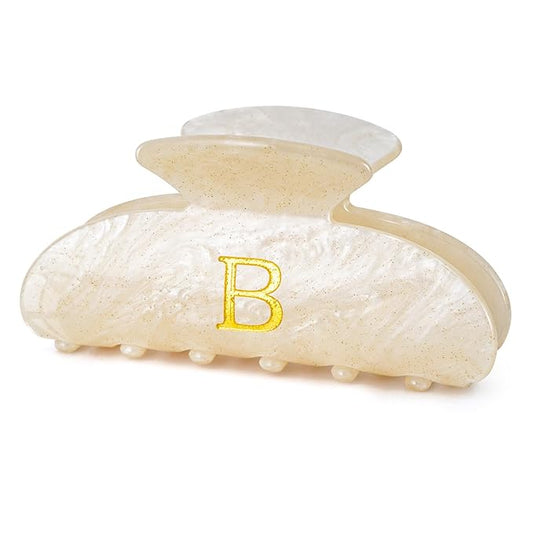 Hair Clips for Women | Monogram Hair Claw Hair Accessory | Personalized Gifts for Women Teen Girl Trendy Stuff | Gifts for Mom Bridesmaid Bride Wife Friend Sister Teacher Her - Gold,B