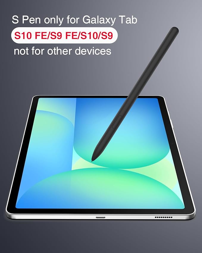 TiMOVO S Pen for Samsung Galaxy Tab S10 FE/S9 FE Series with Eraser, Stylus Pen with 5 Replacement Nibs, Precise Writing, Palm Rejection, Magnetic Adsorption, Black