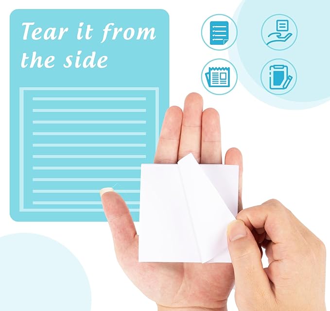White Sticky Notes 3 x 3 Inch,10 Pads Self-Stick Notes Pads,100 Sheets/Pad Super Sticking Power Memo Post Stickies,1000 Sheets Total High Stickiness Square Sticky Notes for Office,Study,Home