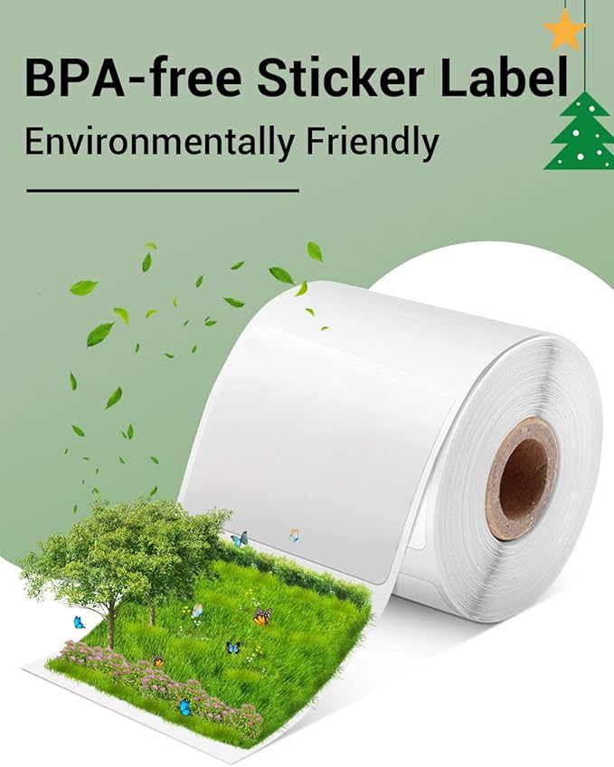 Phomemo Sticker Labels 1.57"x1.18"(40x30mm) 6 Rolls, for M110/M110S/M120/M200/M220 Printer - Pink/Blue/Khaki/Green/Yellow/Purple, for Small Business, Home, Office, 230 Labels/Roll