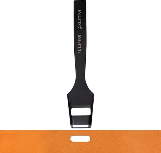 WUTA Belt Hole Puncher Oval Hole Cutter Strap Watch Band Flat Punch Tools Leather Hollow Punch for Leather Crafting (5 * 16mm)