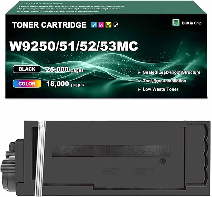 W9250MC W9251MC W9252MC W9253MC Toner Cartridge Compatible for HP X57945dn Printers, High Yield Printing,Home & Office Use 1*Black