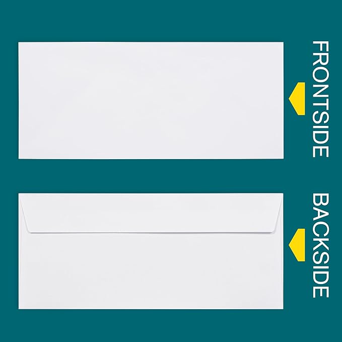 #9 Envelopes Self Seal - 100 Pack - Security Tinted 3 7/8" x 8 7/8" Business Envelopes Peel & Seal - Mailing Envelopes Letter Size - Legal Envelopes for Invoices, Statements - 24lb Plain Envelopes
