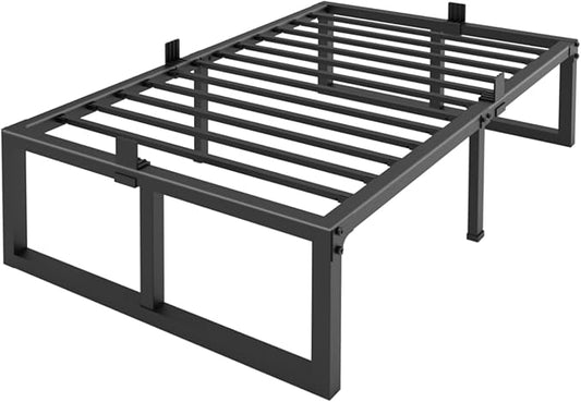 Twin XL Size Bed Frame, 18 Inch Heavy Duty Support 3500 lbs Metal Platform, No Box Spring Needed/Noise Free/Non-Slip/Steel Slat Support/Easy Assembly