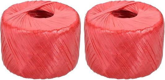 PATIKIL 400m/1312Ft Polyester Nylon Plastic Rope, 2 Pcs Twine Household Bundles Ropes Roll for Gardening Packing Crafting DIY, Red