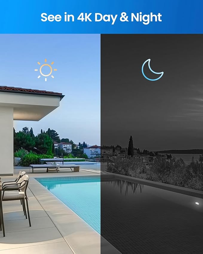 ZOSI 4K PoE Security Camera System,4 x 8MP Weatherproof Surveillance Cameras with One-Way Audio,People Counting,Night Vision,Person Vehicle Detection,8CH 4K NVR with 2TB HDD for Home 24/7 Recording