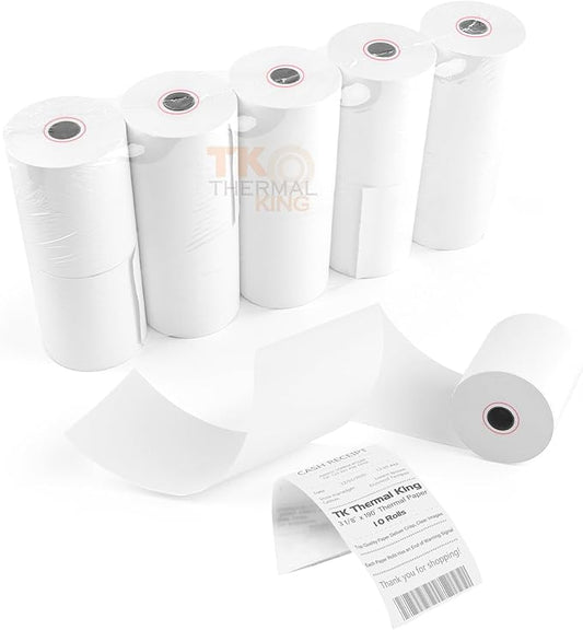 (10 Rolls) 3 1/8" x 190' Thermal Paper, POS Receipt Paper for Retail Business Cash Register, Fits Most Credit Card Terminal