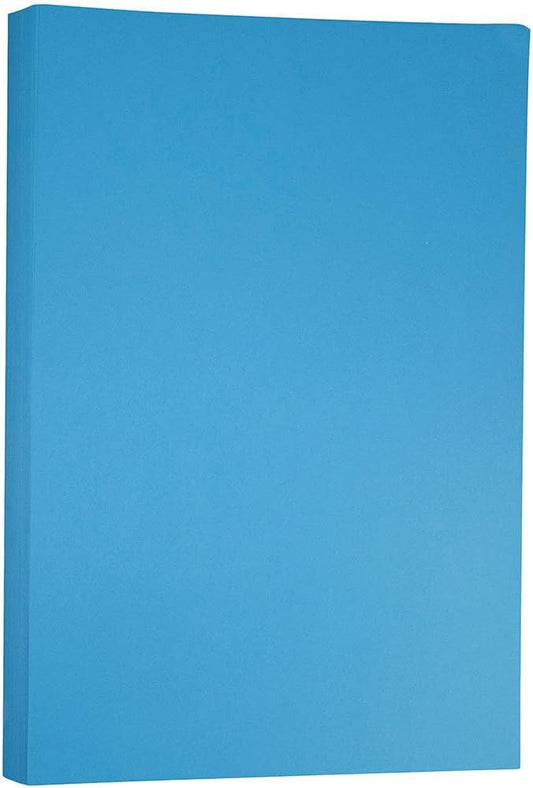 JAM PAPER Ledger Matte 24lb Paper - 90 gsm - 11 x 17 Tabloid - Blue Recycled - 100 Sheets/Pack