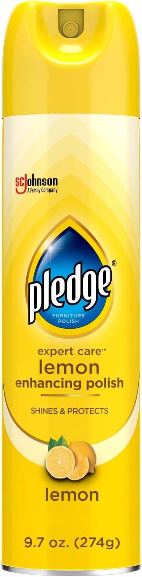 Pledge Enhancing Polish, Furniture & Wood Spray, Lemon Scent, 9.7oz