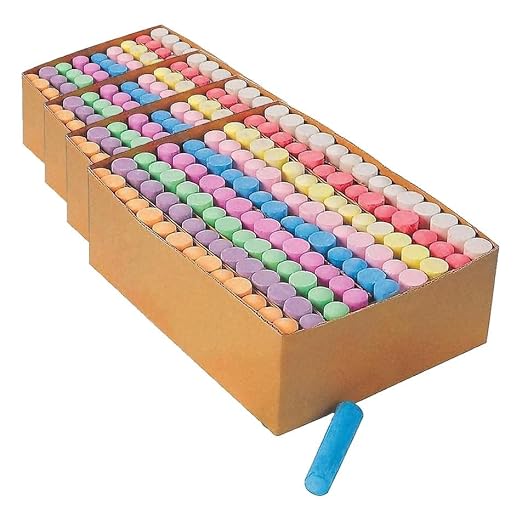 S&S Worldwide Jumbo Sidewalk Chalk Multi-color | 9 Colors | Non-Toxic | 4 Inch Length | 126 Pieces, Pack of 4