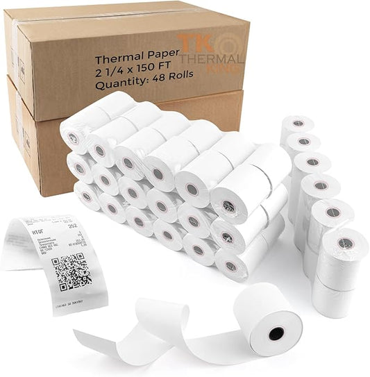 (96 Rolls) 2 1/4" x 150' Thermal Paper, Adding Machine/Calculator Tape Receipt paper for Cash Registers
