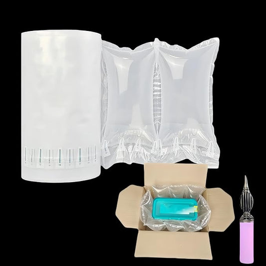500 Count Air Pillows for Shipping with Pump Inflatable Packaging Filler Purse Stuffing to Keep Shape, Great Alternative to Packing Peanuts, Moving Supplies, 3.5" X 7.8"