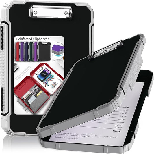 Thicker Clipboard with Storage, Internal Pen Pouch Included, A4 / Letter Size, Toughest Plastic Contractor Clip Boards 8.5x11, High Capacity Clipboards Box Case for Contractor Trucker Driver