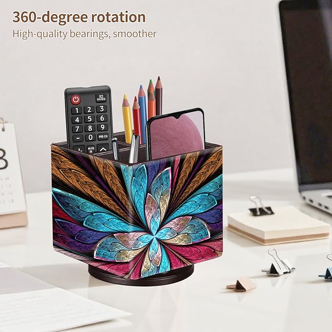 YAPISHI Remote Control Holder TV Remote Caddy for Table, 360 Swivel Nightstand Organizer for Bedroom Accessories/Bedside Remotes/Media Controllers/Office Supplies, Home Decorations for Living Room