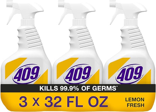 Formula 409 Multi-Surface Cleaner, Spray Bottle, Lemon Fresh, 32 Fluid Ounces, Pack of 3