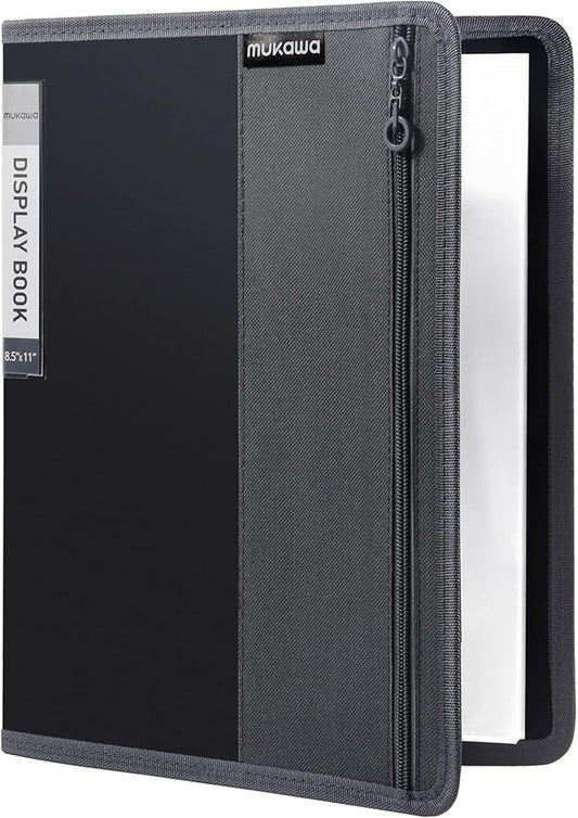 1 Pack 30-Pocket Binder, 8.5x11 (Black) Size Portfolio Folder with Clear Sleeves, Display 60 Pages,Presentation Folder, Art Portfolio Folder & Document Organizer For School& Office