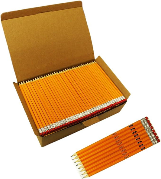 S & E TEACHER'S EDITION Woodcased #2 Pencils, Pre-sharpened, Yellow Pencils with Erasers #2 HB Lead Bulk Box No. 2, Back to school, 600 Count