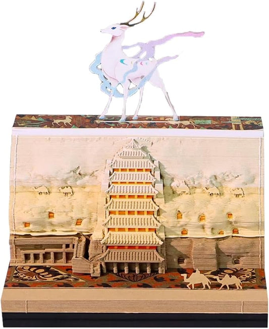 Timepiece Calendar 3D 2026,3D Art Calendar Memo Pad,3D Art Calendars Memo Pad,Creative 3D Notepad Calendars Paper Carving Art Sticky Notes,Tear-Away 3D Artsy Pads,for School,Home,Office