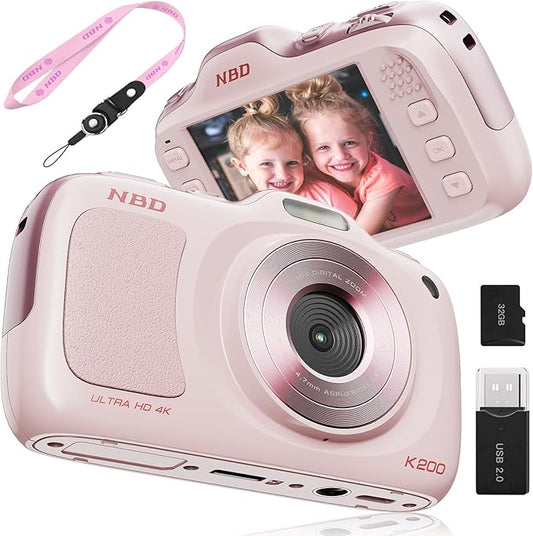 True 64MP Digital Camera 4K - 16X Zoom Autofocus, with Beauty & Macro Mode, 32GB TF Card, Compact Portable Vlogging Cameras for Photography Beginners Teens Adults (Pink)