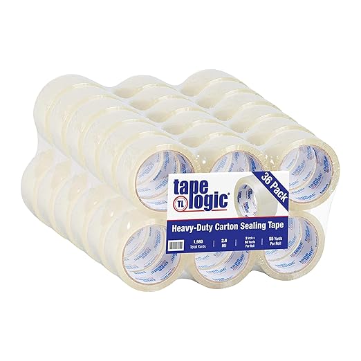 Tape Logic 2" x 55 yds Acrylic Packing Tape 2.6 Mil, Clear (36-Pack) Heavy Duty Packing Tape Rolls for Sealing Boxes at Home, Warehouse, & Office, Supplies for Packaging, Shipping, Moving