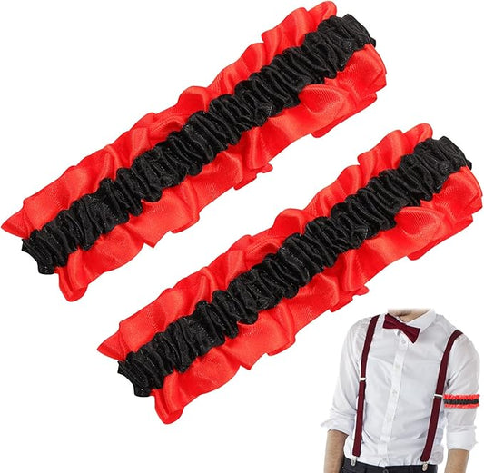 Jadive 2 Pcs Roaring 20s Armband Garter for Men Sleeve Shirt Costume Anti Slip Arm Holder Garter Belt for 1920s Party