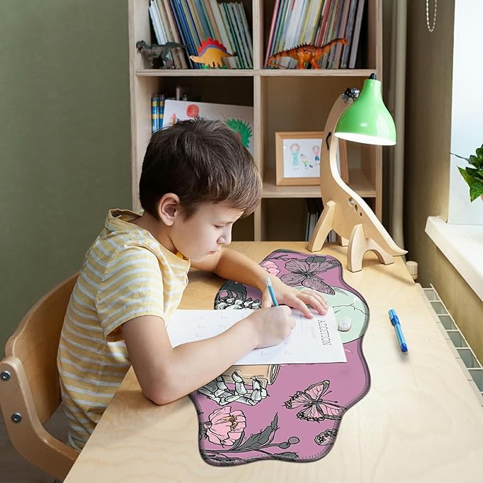 Skull Coffee Pink Large Gaming Mouse Pad Plus a Coaster, 35.4 x 15.7 inches Desk Mat Extended XXL Mousepad with Stitched Edge Non-Slip Rubber, Desk Pad Computer Mouse Mat for Home Office