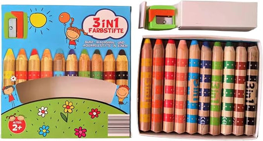 Water Soluble Crayons - 10 Pieces Coloring Art Supplies, Preschool Crayons for Kids, Easy Washable Art Tools, for Classroom, Kindergarten Home Travel Boys Girls Birthday Christmas Easter