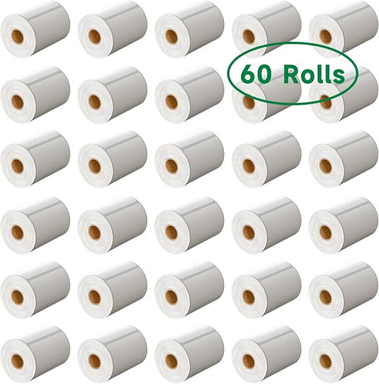 [15000Labels] 4"x6" Shipping Label 60 Rolls, 4-x-6-inch Thermal Label Paper, Compatible with Zebra 2844 Brother Rollo Direct Thermal Printer