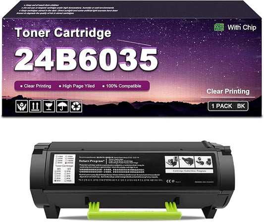 24B6035 Black Toner Cartridge Replacement (with Chip) for Lexmark M1145 XM1145 Printer High-Definition Printing 16000 Pages