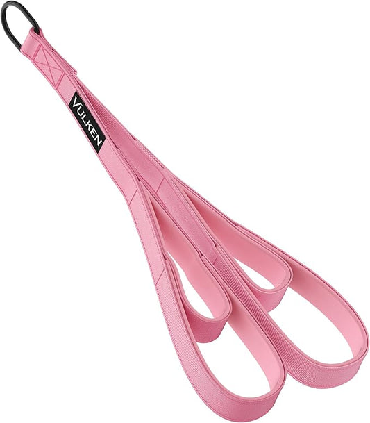 Vulken Tricep Rope Cable Attachment. 28.7 Inch & 22 Inch Two Lengths Built in One Pull Down Rope, Black & Pink