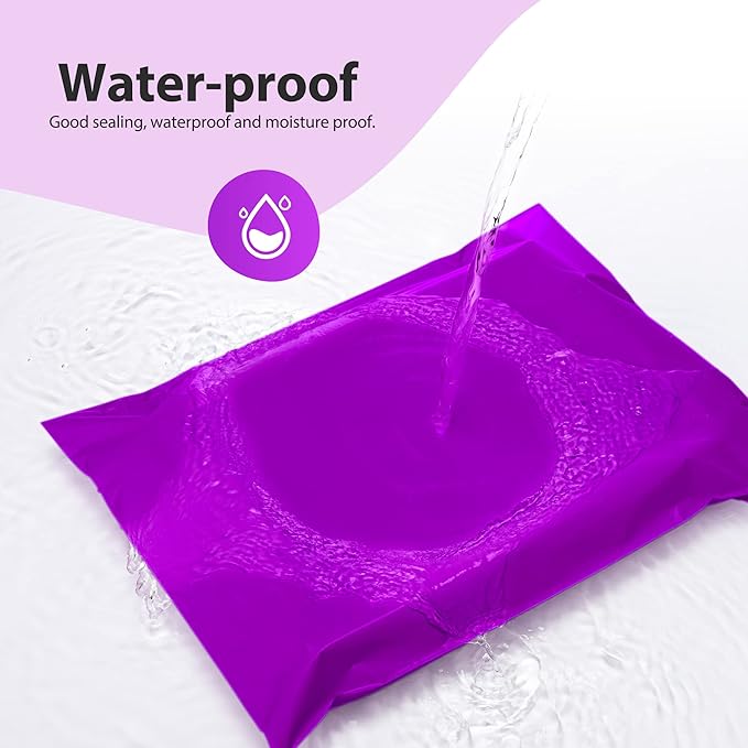 Fuxury Poly Mailers 12x15.5 Inch 500 Pcs, Bulk Shipping Bags for Clothing, Strong Adhesive Shipping Envelopes for Small Business Suppliers,Waterproof Mailers Poly Bags Mailing Envelopes Purple