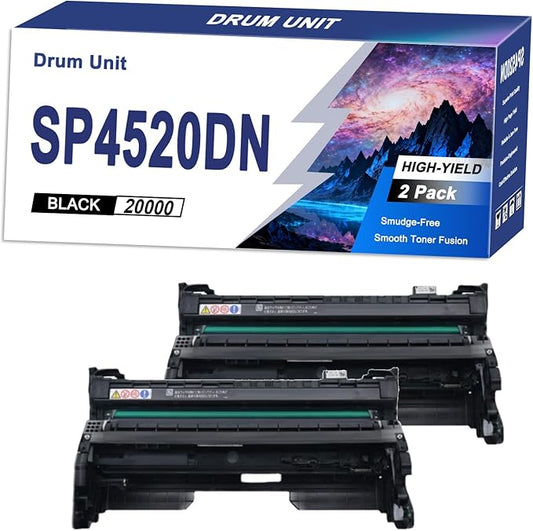 SP4520DN Drum Unit Compatible for Ricoh SP 4520DN Drum High Yield to Work with SP4520DN MP401SPF MP402SPF Printers, Printing and High-Performance 2sets