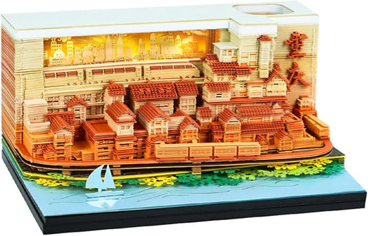 Timepiece Calendar 3D 2026,3D Art Calendar Memo Pad,3D Art Calendars Memo Pad,Creative 3D Notepad Calendars Paper Carving Art Sticky Notes,Tear-Away 3D Artsy Pads,for School,Home,Office