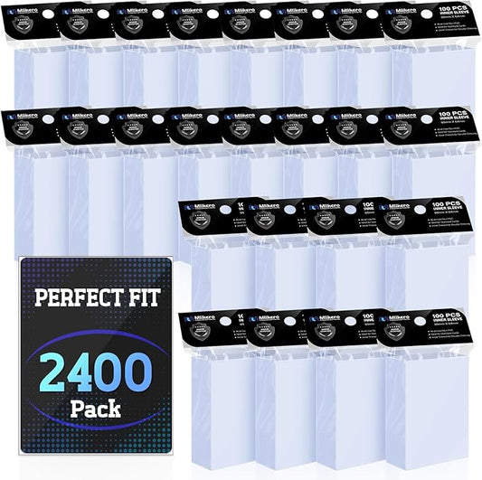 2400 Pack Card Sleeves, Perfect Fit Inner Sleeves Ideal for Double-Sleeving, Trading Card Sleeve Compatible with MTG, TCG, Gaming Cards
