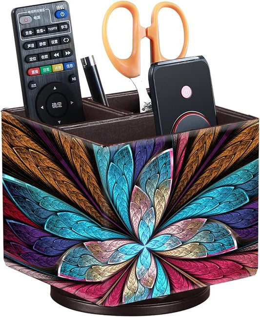 YAPISHI Remote Control Holder TV Remote Caddy for Table, 360 Swivel Nightstand Organizer for Bedroom Accessories/Bedside Remotes/Media Controllers/Office Supplies, Home Decorations for Living Room