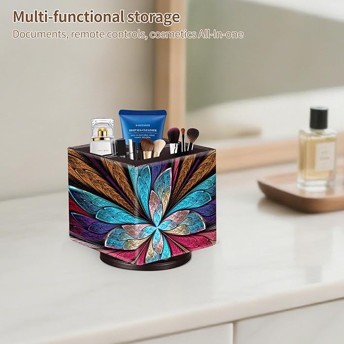 YAPISHI Remote Control Holder TV Remote Caddy for Table, 360 Swivel Nightstand Organizer for Bedroom Accessories/Bedside Remotes/Media Controllers/Office Supplies, Home Decorations for Living Room