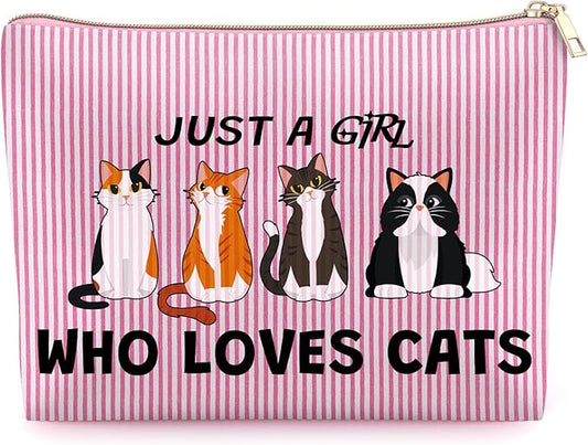 Sfodiary Cat Gifts for Women Makeup Bag Cats Lovers Christmas Birthday Gifts for Animal Lovers Mothers Day Presents for Cat Mom Friends Cosmetic Bag Graduation Gift for Daughter Zipper Travel Pouch