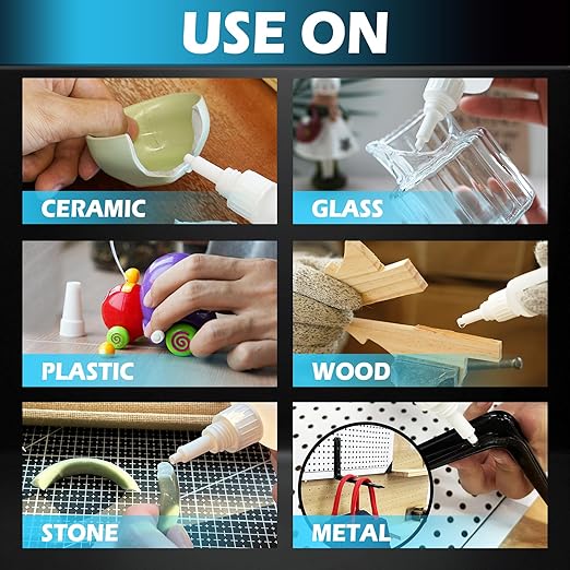 Thin Super Glue Liquid, 56.8 Gram (2 oz) Super Fast CA Glue with Anti-Clog Cap & Microtips, Instant Clear Cyanoacrylate Adhesive for Woodworking Woodturning 3D Printing Plastic PLA Ceramic Shoe Model