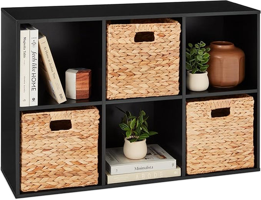 Best Choice Products 6-Cube Storage Organizer, 11in Shelf Opening, Bookcase, Display Shelf, Customizable w/ 3 Removable Back Panels – Black