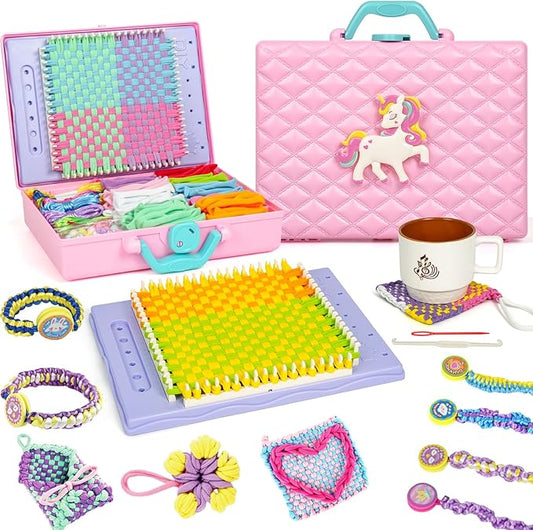 ZQIN Friendship Bracelet Making Kit for Girls 8+: Quick Maker DIY Arts and Crafts Toys, Best Christmas & Birthday Gifts for 6-12 Year Old Girls (Pink)