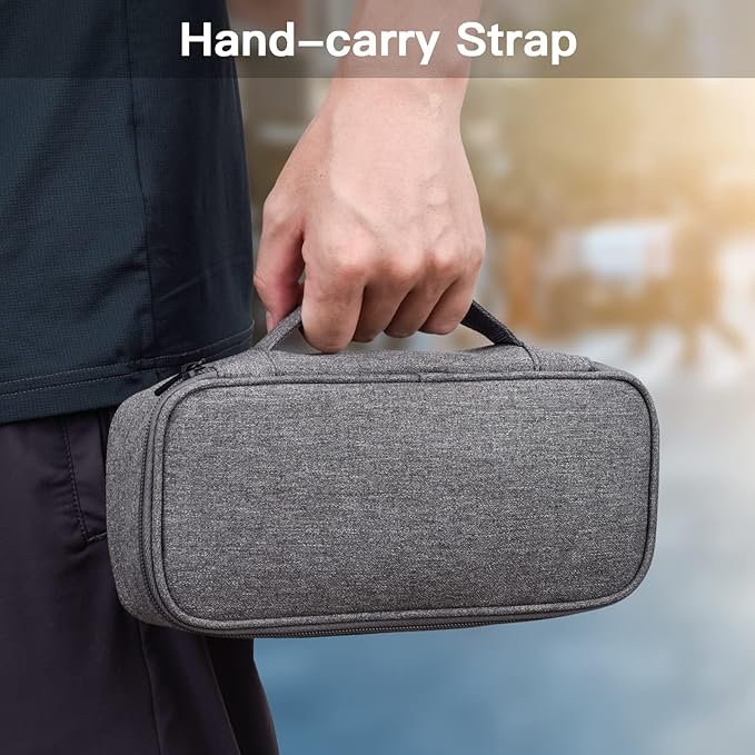 Tech Organizer Travel Case, Electronics Carrying Pouch Bag for Cable, Charger & Cords, External Power Bank, Portable Hard Drive (Dark Grey)