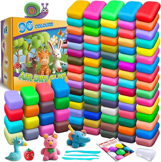 Magic Clay - Air Dry Clay 96 Colors, Modeling Clay for Kids with Tools, Soft & Ultra Light, Toys Gifts for Age 3 4 5 6 7 8+ Years Old Boys Girls Kids