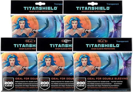 TitanShield | Clear & Transparent Inner Sleeves | 1000 ct| Perfect Fits Card Sleeves | Compatible with Pokémon TCG Trading Cards, MTG Magic The Gathering, One Piece | For Double Sleeving.